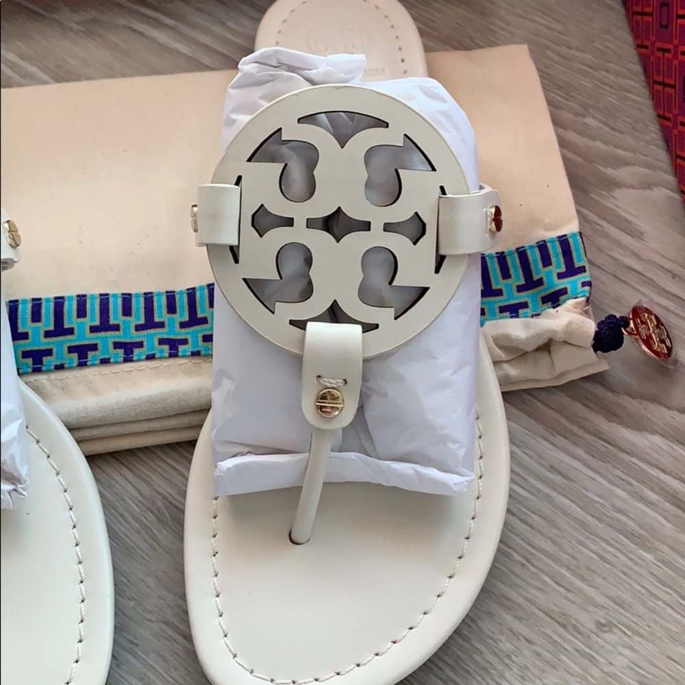 Brand New Tory Burch Miller Sandals in Bleach - Picture 2 of 4